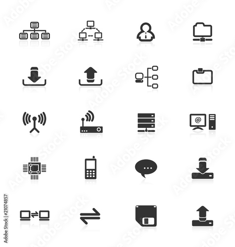 Collection of vector computer network icons.
