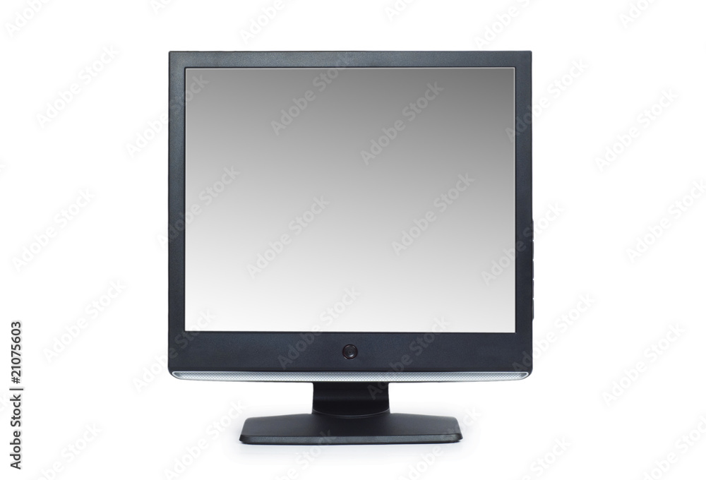 Black lcd monitor isolated on the white Black lcd monitor isolated on the white