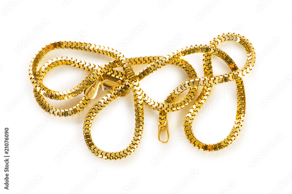 Golden chain isolated on the white background Golden chain isolated on the white background