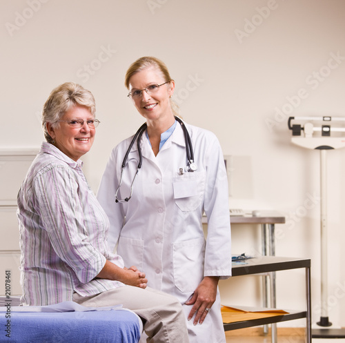 Senior woman having checkup in doctor office