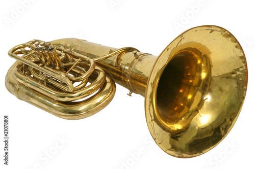 Принти на полотні Wind musical instrument tuba on a white background