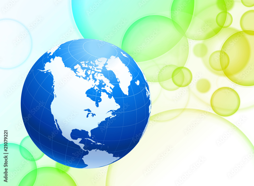 Globe on Abstract Color Background Globe on Abstract Color Background