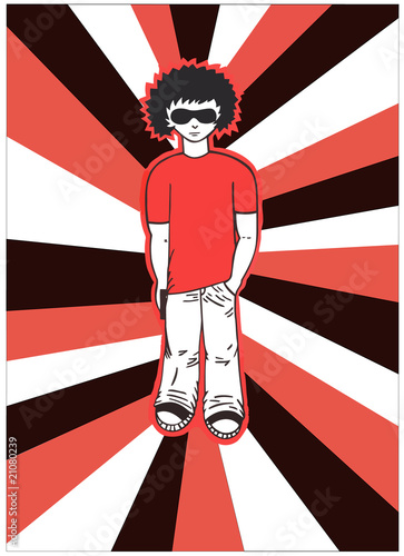 Young boy with gun into hand.