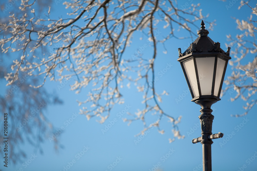 Antique frosty lamppost