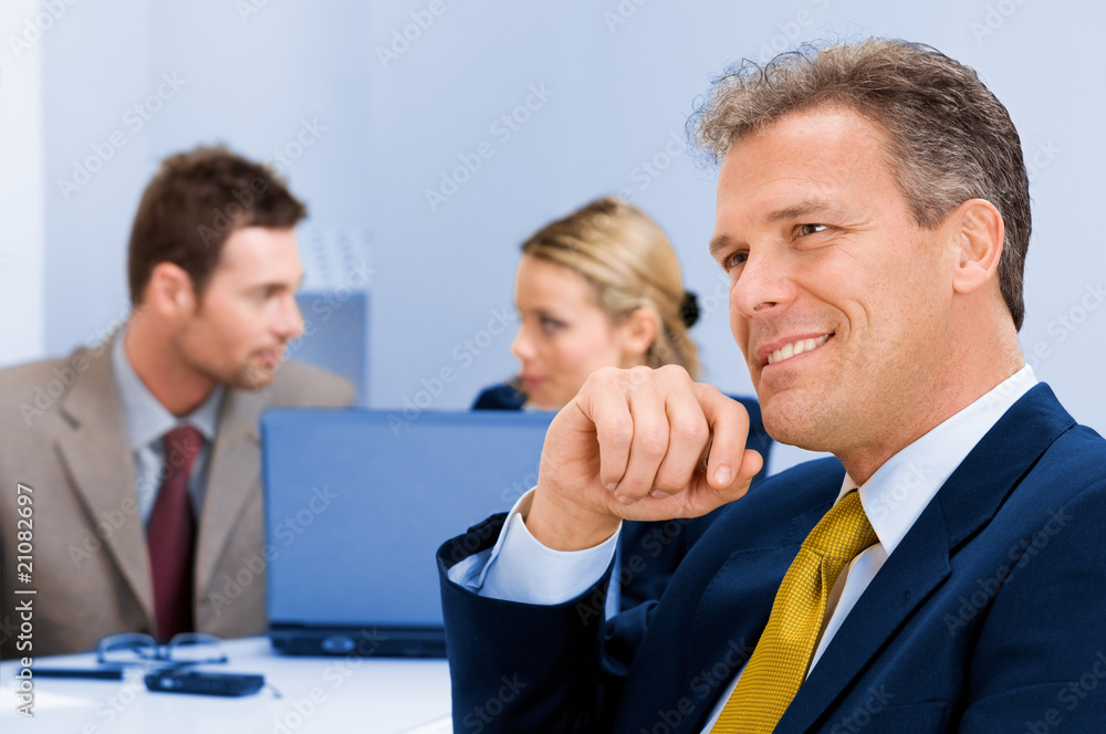 Fototapeta premium Positive senior businessman