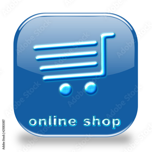 Button rounded Webshop blau