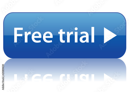 "Free trial" web button (online shopping offer special vector)