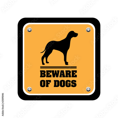 Beware of dogs warning sign