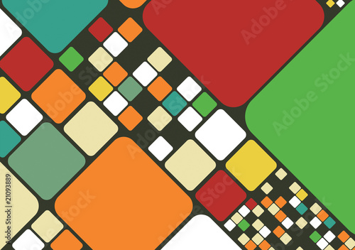 Vector retro background with round edge cubes or maze