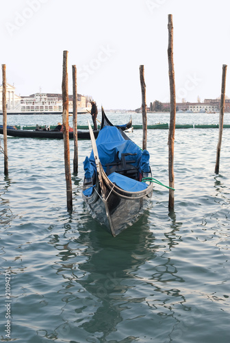 Gondolas in San Marco square quay, Venice, Italy