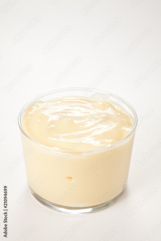tasty bowl glass of gustard pudding tasty bowl glass of gustard pudding