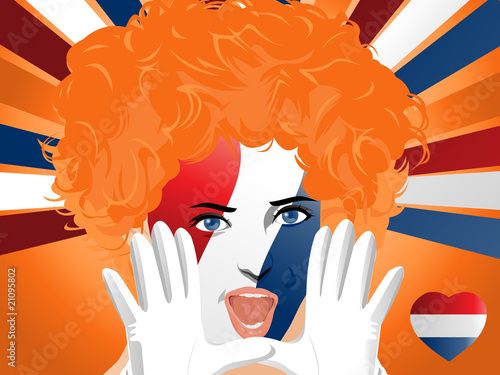 Wall Mural netherlandish fan with face paint encourage and scream