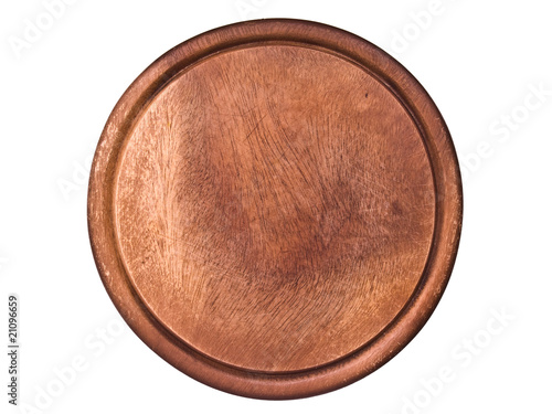 Circle wooden board isolated
