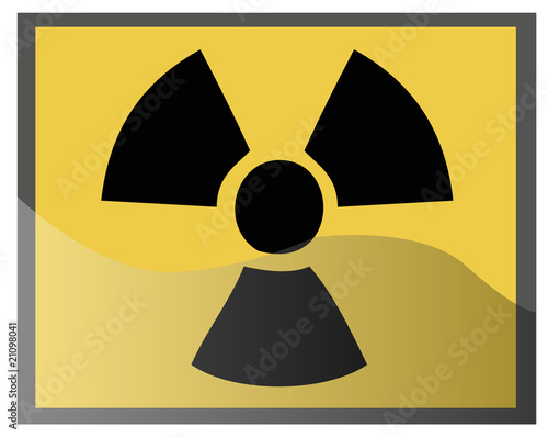 Señal Radioactividad cuadrada amarilla