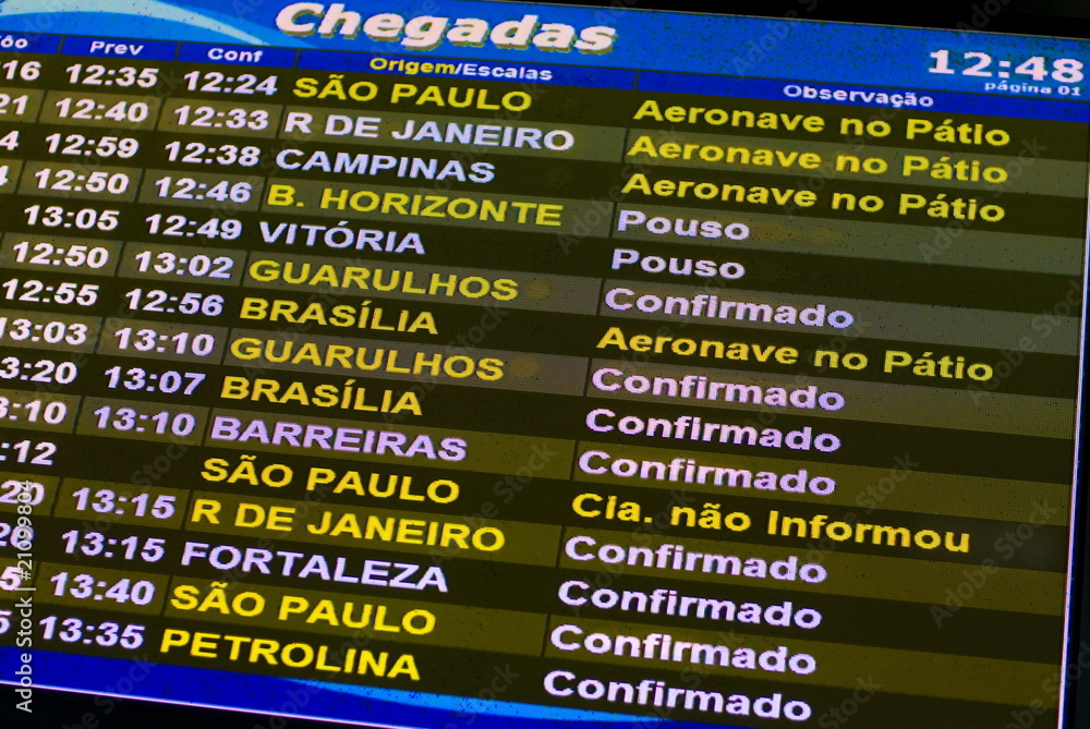 Fototapeta premium Flight information panel