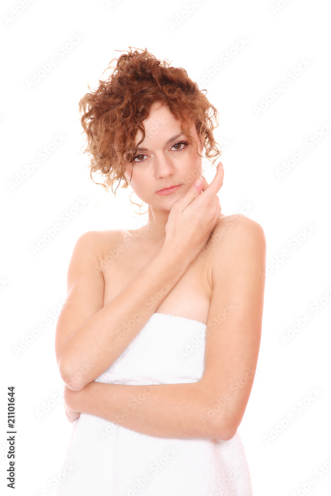 Obraz premium young and beautiful girl on white