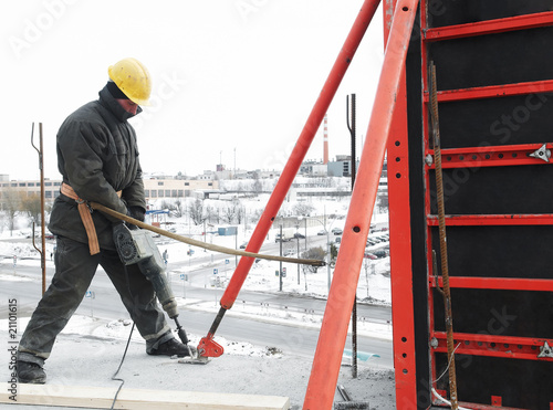 Εκτύπωση καμβά worker builder and concrete formwork