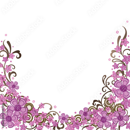 Decorative pink floral border