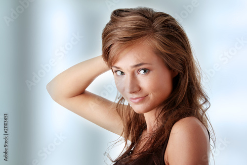 Young smiling woman.