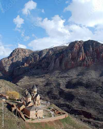 aerial view of medieval monastery