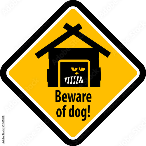 Beware of dog sign