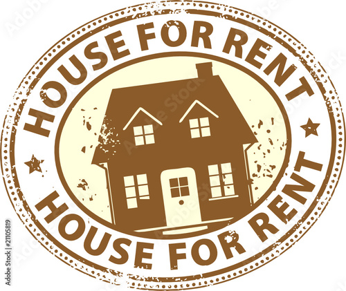 Grunge rubber stamp with text house for rent