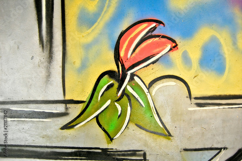 Graffiti : Tulipe rose