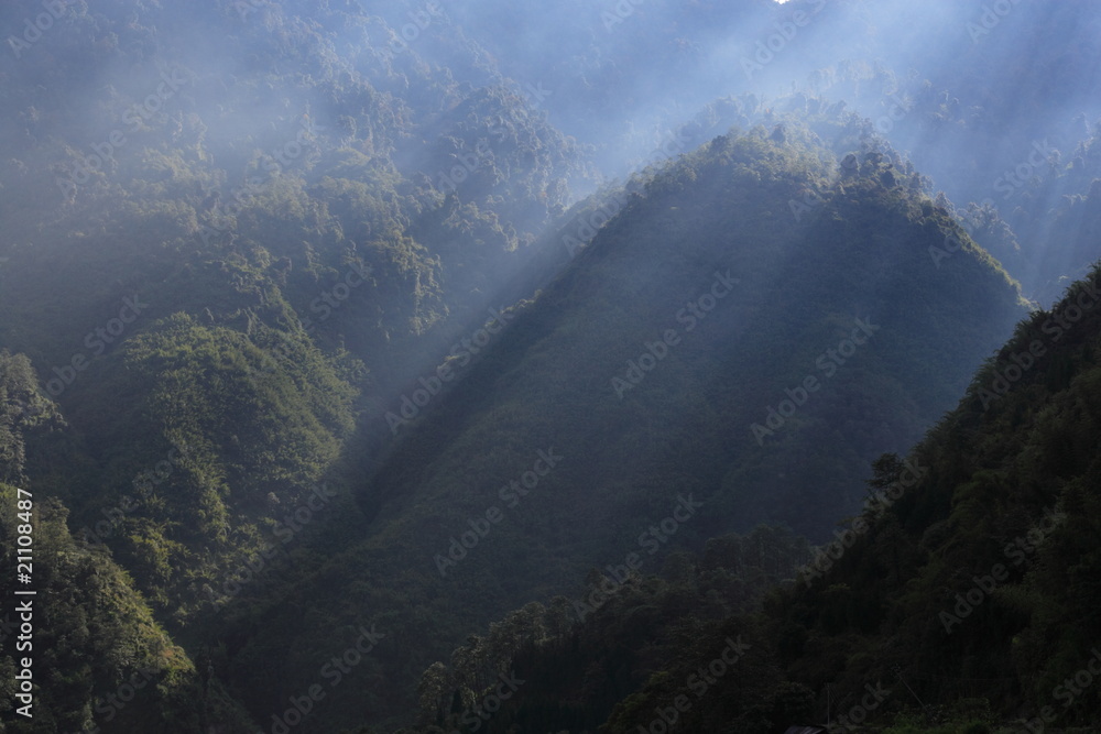Obraz premium Sikkim Mountains in India in twillight