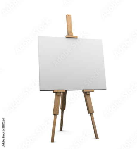 Fotografering Blank canvas on easel