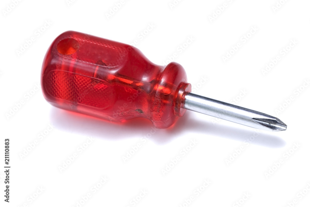 Red screwdriver isolated on white Red screwdriver isolated on white