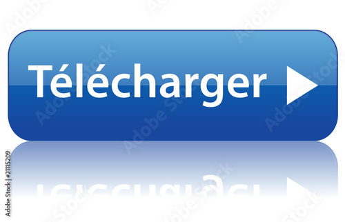 Bouton "Télécharger" rectangulaire (internet web download)