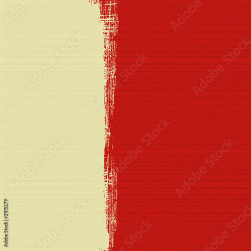 Cream box on red background