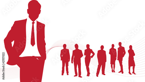 red business people
