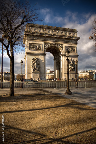 Beautiful view of the Arc de Triomphe, Paris photo