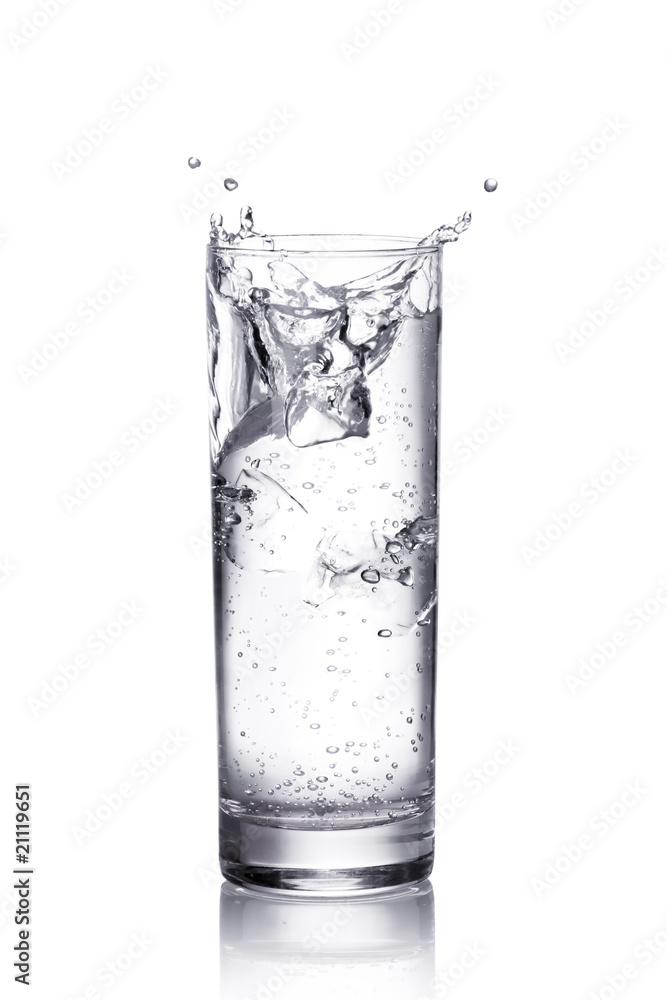 water splash in a glass. isolated on white water splash in a glass. isolated on white