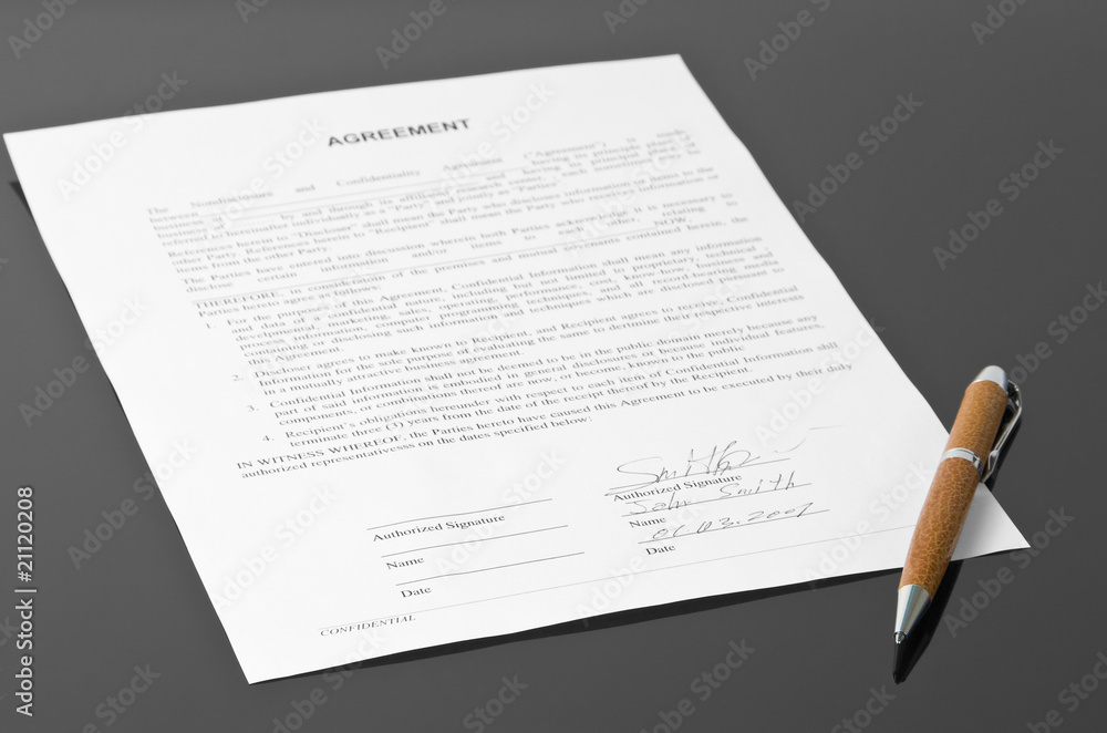 Obraz premium Signed agreement
