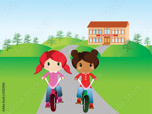 Young bikers vector
