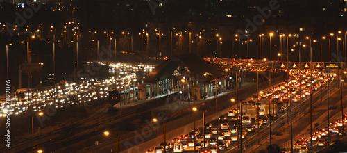 Congested traffic at night