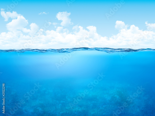 Waterline and underwater background photo