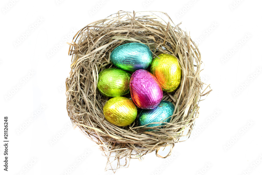 easter eggs in nest easter eggs in nest