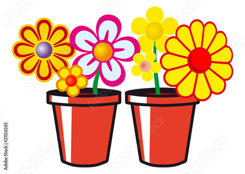 macetas con flores