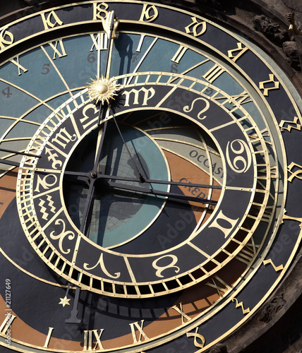 Old astronomical clock in Prague, Czech Republic.