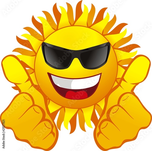vector smiling sun with glassess