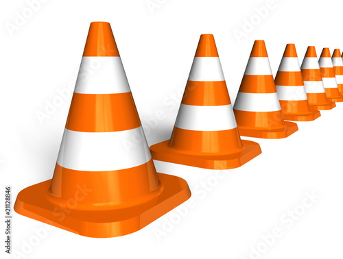 Row of traffic cones