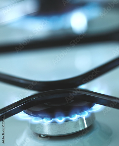 flames of gas stove (shallow DOF).