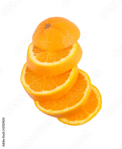 sliced orange isolated