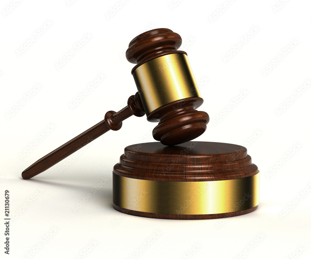Gavel and sound block over white background Gavel and sound block over white background