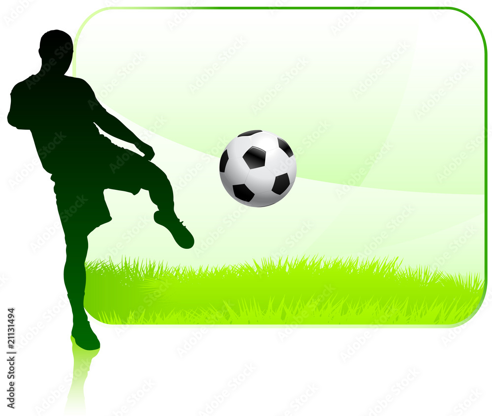 Soccer Player on Green Nature Frame