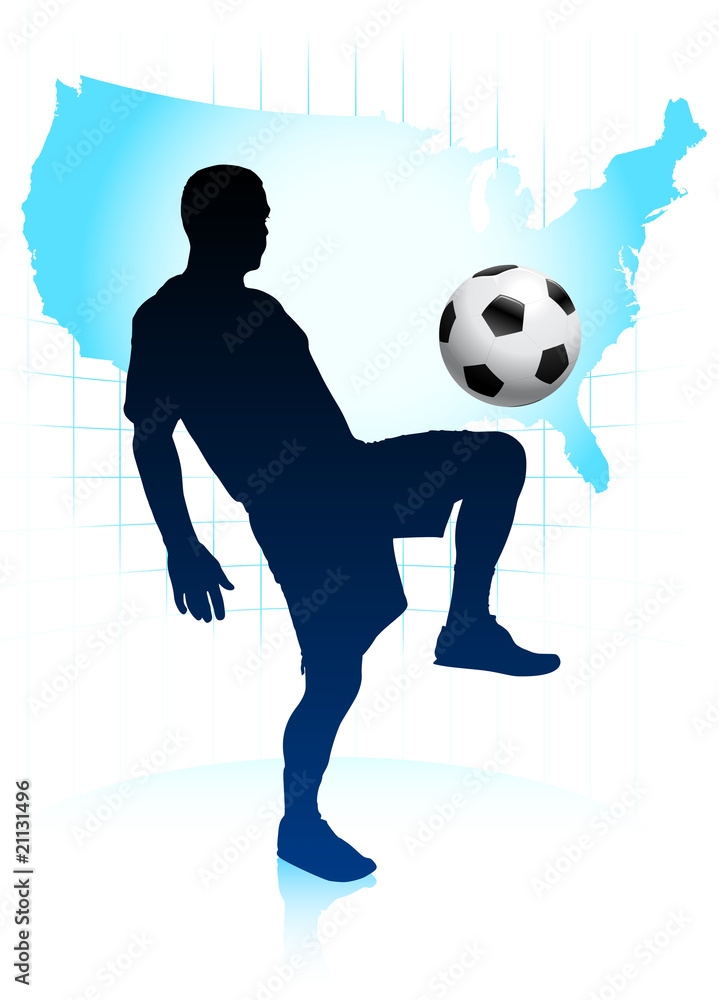 Soccer Player with United States Map