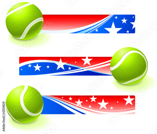 Tennis Bal with Patriotic Banners